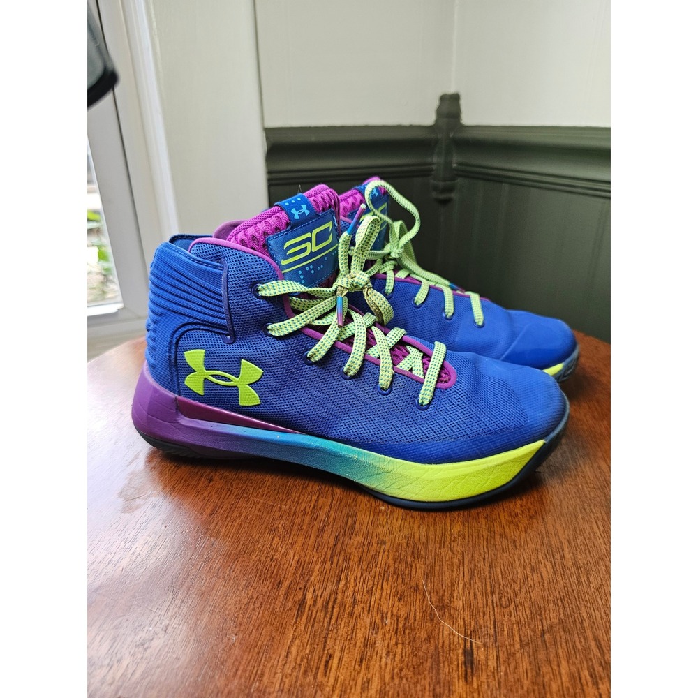 Under Armour Curry 3 zer0 Royal purple wave neom basketball shoes 1295998-402 6Y